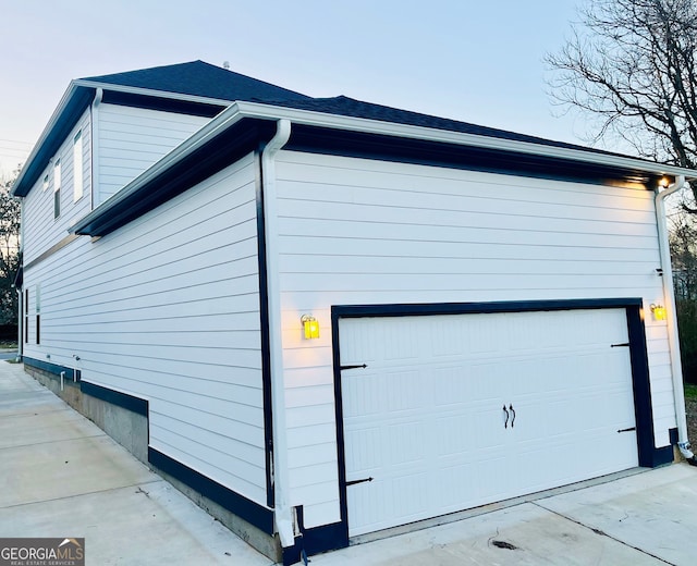 view of home's exterior featuring a garage