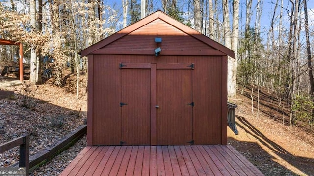 view of shed