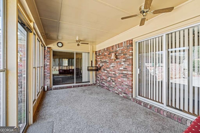 view of patio / terrace with ceiling fan