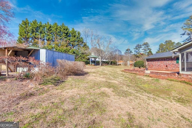 view of yard featuring a gazebo