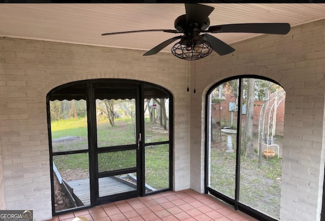 view of unfurnished sunroom