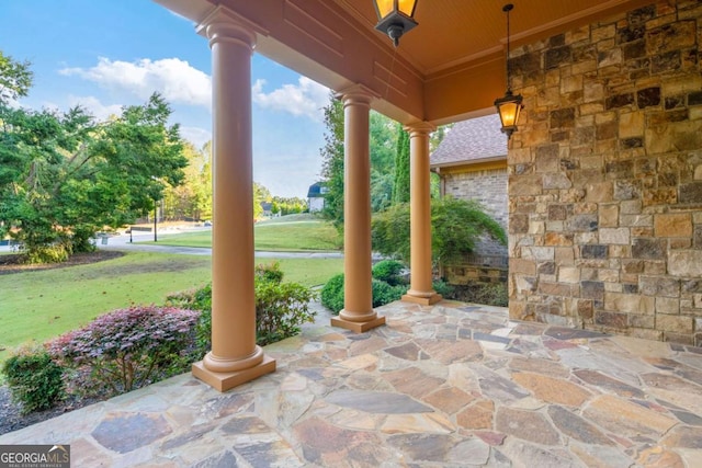 view of patio / terrace featuring covered porch