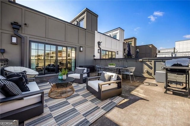 view of patio featuring grilling area and an outdoor hangout area