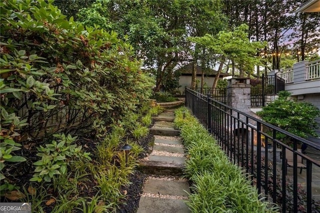 view of yard with stairs