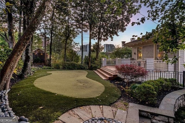 view of yard with fence