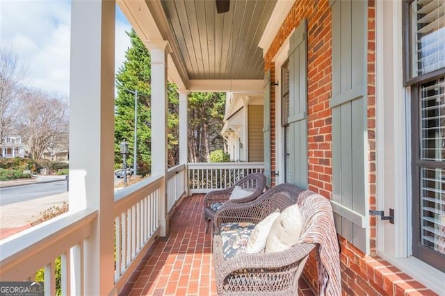 balcony with covered porch