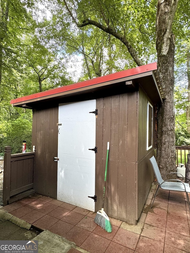 view of shed