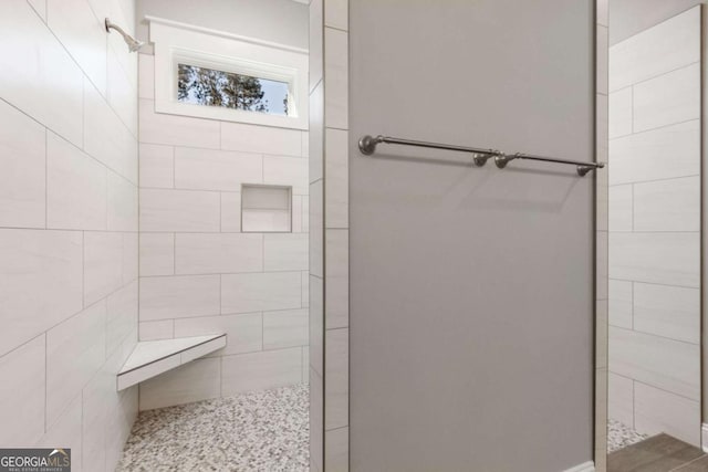 full bathroom featuring a walk in shower