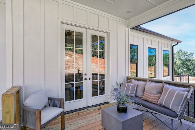 exterior space featuring french doors