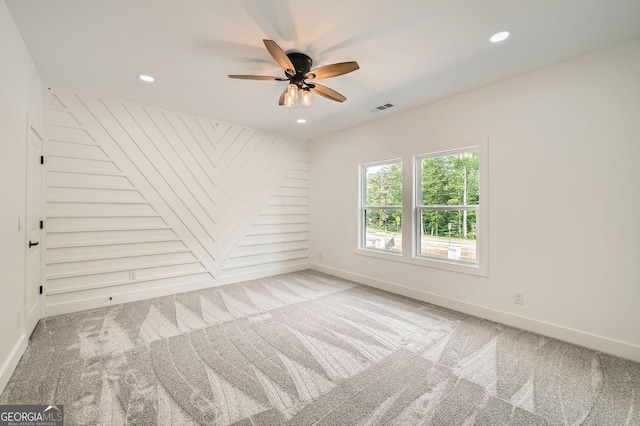 1523 Grayson Pkwy, Grayson, GA 30017 - unfurnished room with recessed lighting, ceiling fan, and carpet flooring