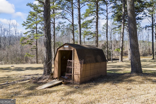 view of shed