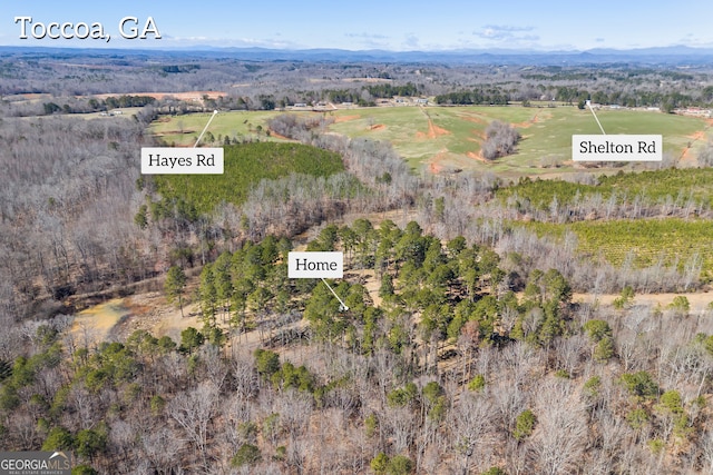 aerial view with a rural view and a mountain view