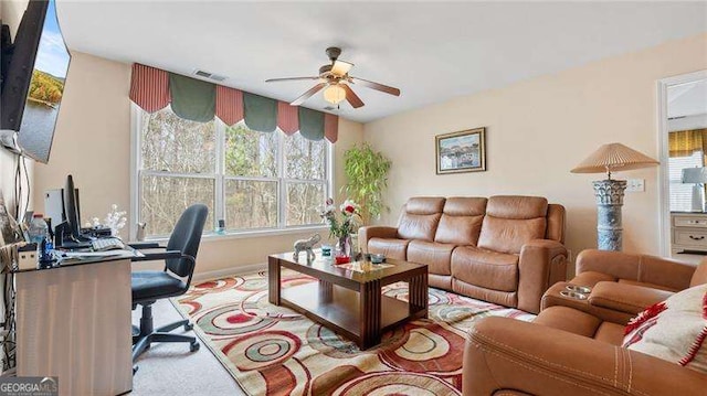 1657 Stilesboro Ridge Dr, Kennesaw, GA 30152 - office featuring a ceiling fan and baseboards