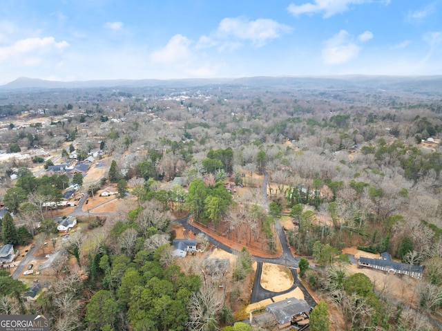 aerial view with a mountain view