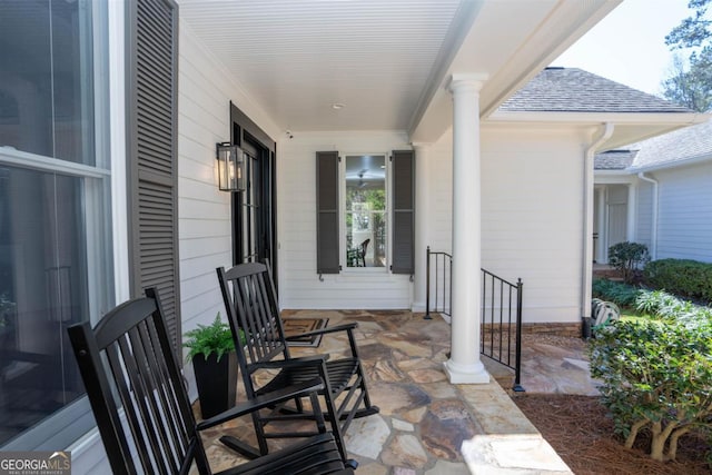 view of patio / terrace with a porch