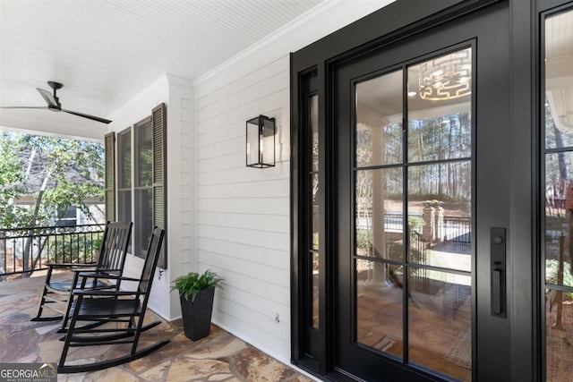 property entrance with a porch