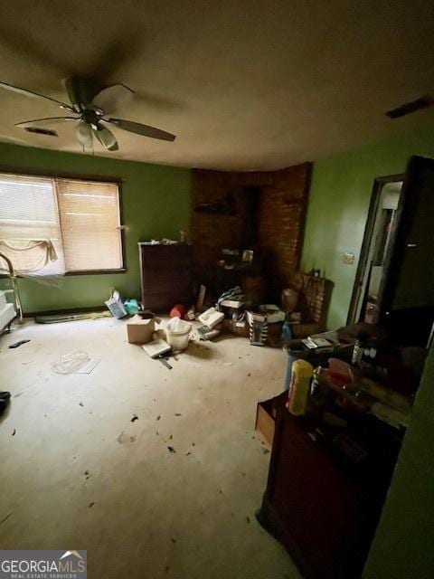3210 Rogers Rd, Mcdonough, GA 30252 - living room featuring a ceiling fan