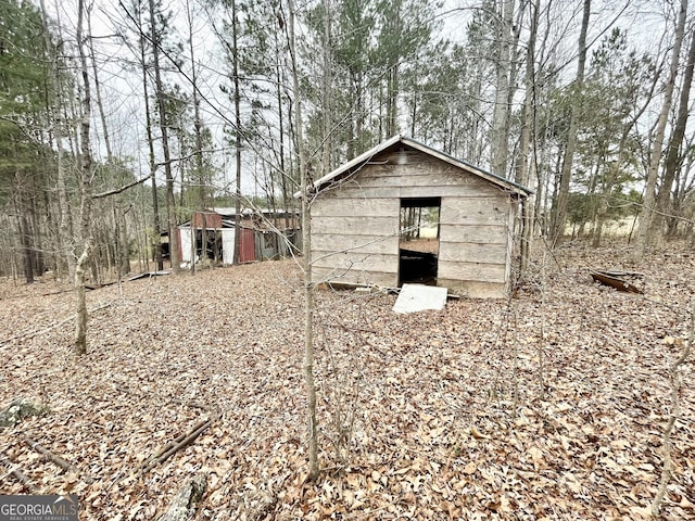 view of shed