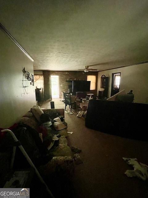 3210 Rogers Rd, Mcdonough, GA 30252 - living area featuring carpet flooring and a ceiling fan