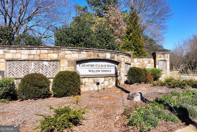 view of community sign