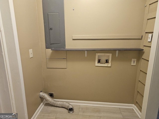 117 Triune Mill Rd, Thomaston, GA 30286 - washroom with electric panel, hookup for an electric dryer, washer hookup, and baseboards