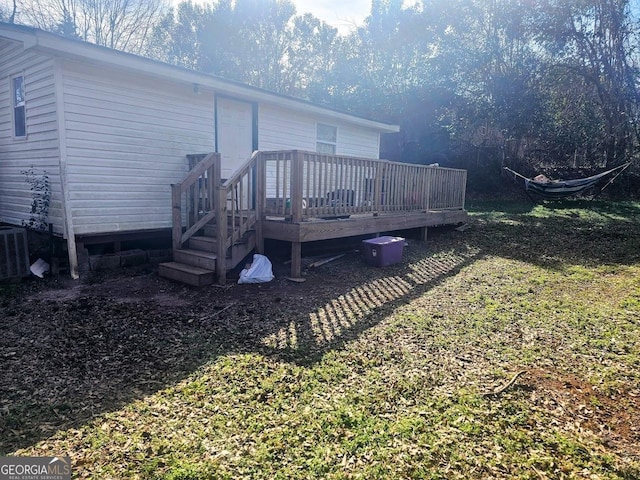 117 Triune Mill Rd, Thomaston, GA 30286 - rear view of property featuring a deck and central AC unit