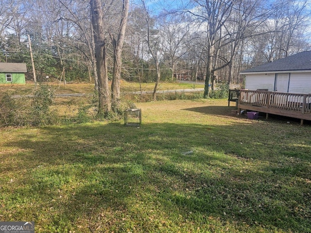 117 Triune Mill Rd, Thomaston, GA 30286 - view of grassy yard with a wooden deck