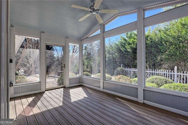 185 Starlight Dr, Sautee Nacoochee, GA 30571 - unfurnished sunroom with a ceiling fan