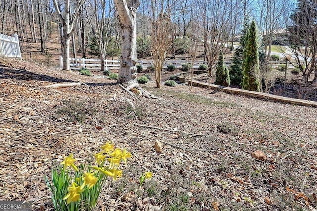 view of yard featuring fence