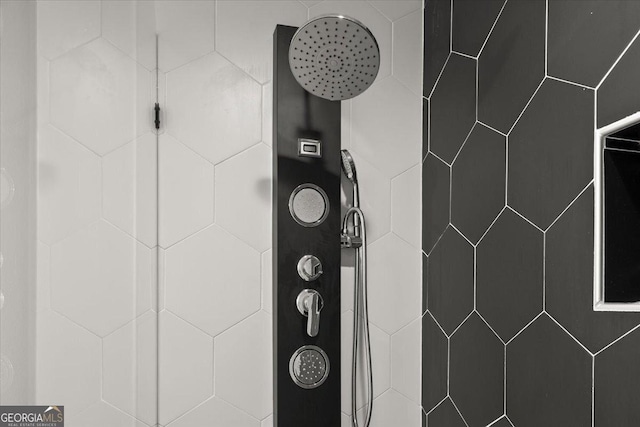 details with tiled shower