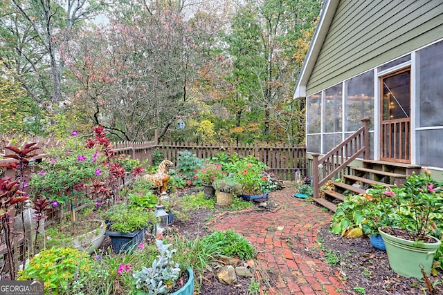 view of yard featuring fence