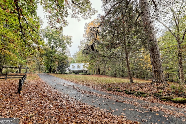 view of road featuring driveway