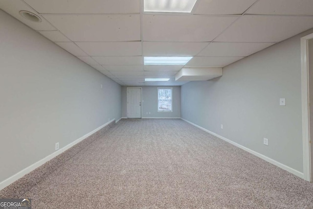 4570 Thicket Trl, Snellville, GA 30039 - below grade area with carpet flooring and a paneled ceiling