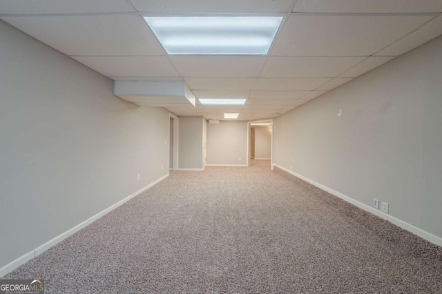 4570 Thicket Trl, Snellville, GA 30039 - finished basement with carpet floors and a drop ceiling