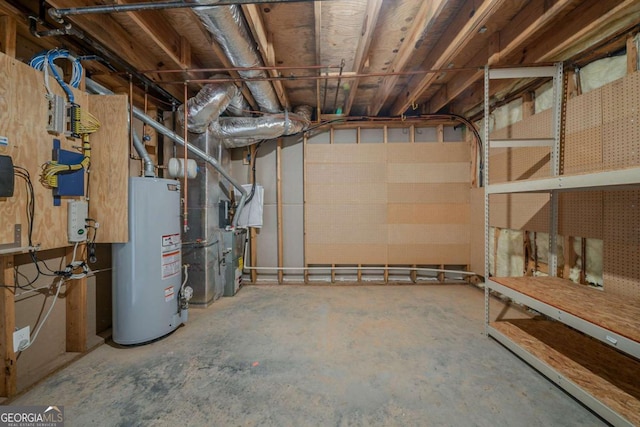 4570 Thicket Trl, Snellville, GA 30039 - unfinished basement featuring water heater and heating unit