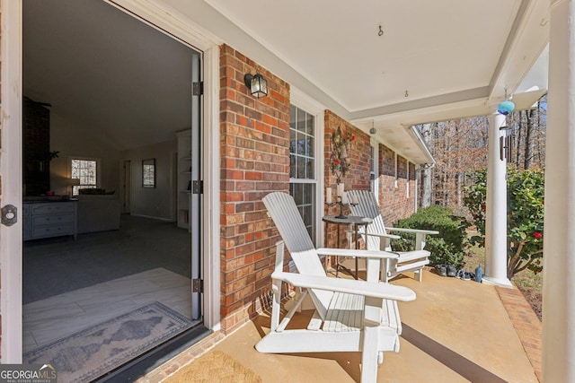 view of patio / terrace with a porch