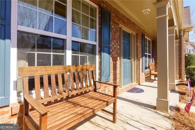 exterior space featuring covered porch