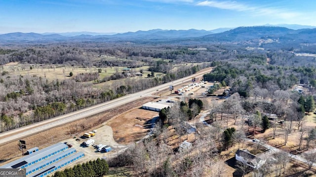 aerial view with a mountain view