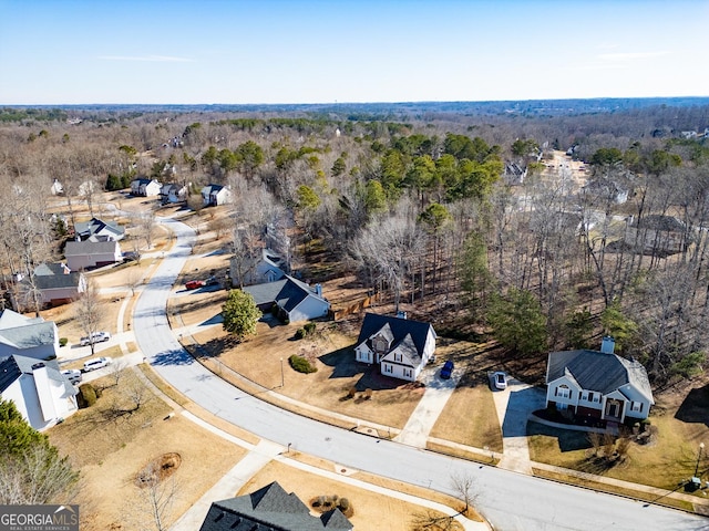 bird's eye view with a residential view