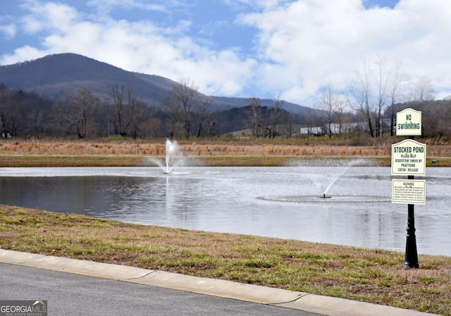 water view with a mountain view