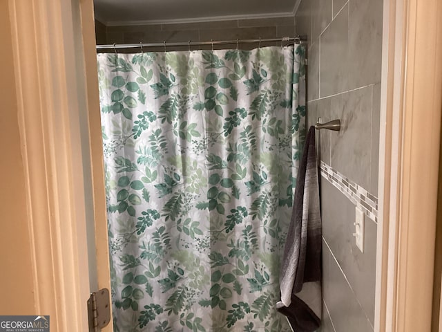 1141 N Clark St, Milledgeville, GA 31061 - full bathroom with a shower with shower curtain