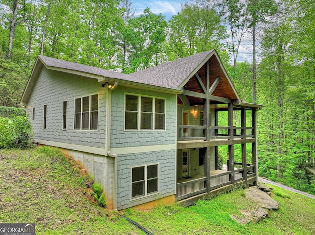 658 Dover Falls Trl, Ellijay, GA 30540 - rear view of property featuring a deck and a balcony