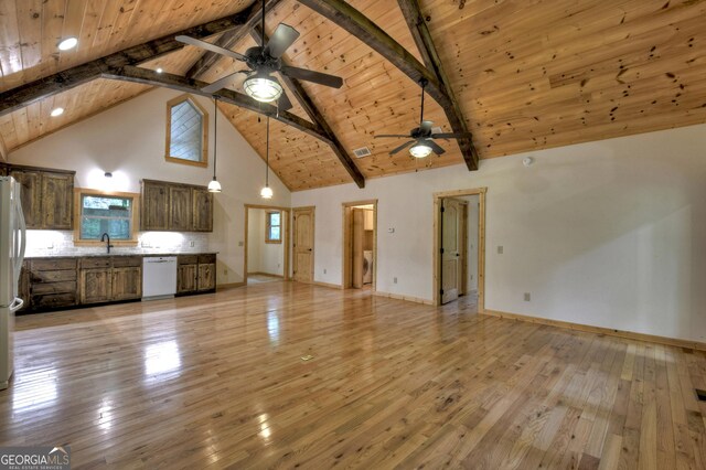 658 Dover Falls Trl, Ellijay, GA 30540 - living room with visible vents, a ceiling fan, and a healthy amount of sunlight