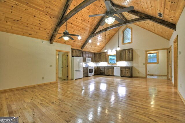 658 Dover Falls Trl, Ellijay, GA 30540 - unfurnished sunroom featuring beam ceiling and ceiling fan