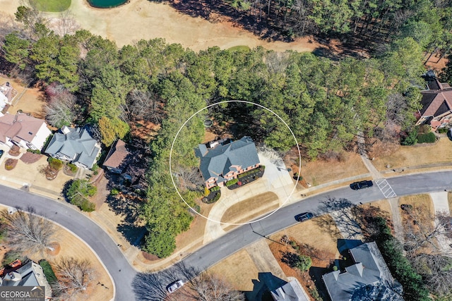 drone / aerial view with a residential view