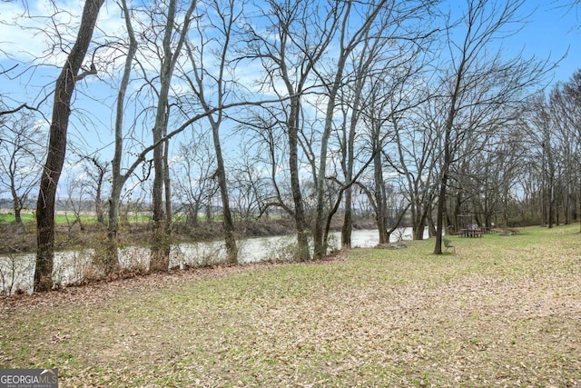 view of yard featuring a water view