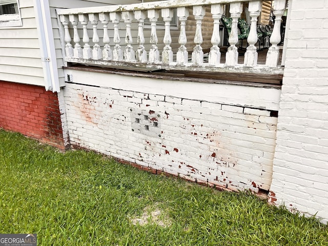 details featuring brick siding