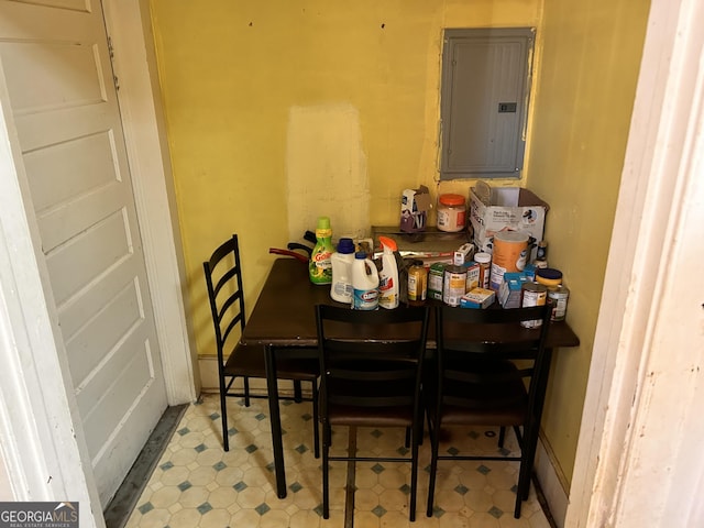 dining room with electric panel