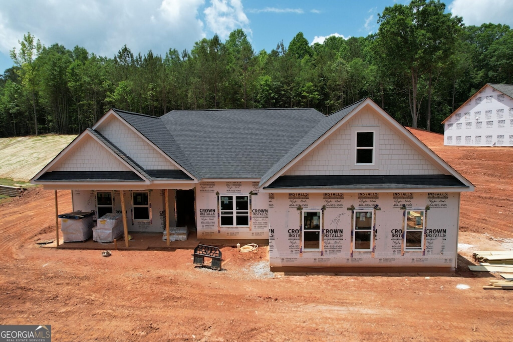 327 Ayers Creek Dr, Toccoa, GA 30577 - view of front of house featuring a porch and roof with shingles