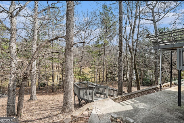 view of yard featuring a deck